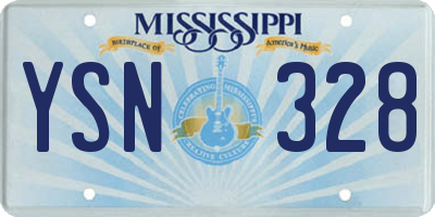 MS license plate YSN328