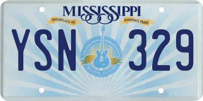 MS license plate YSN329