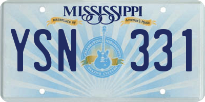 MS license plate YSN331