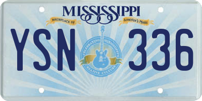 MS license plate YSN336