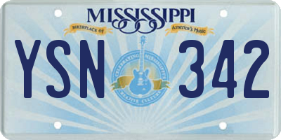 MS license plate YSN342