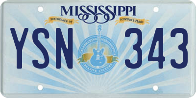 MS license plate YSN343