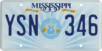 MS license plate YSN346