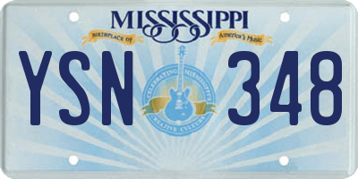 MS license plate YSN348