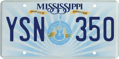 MS license plate YSN350