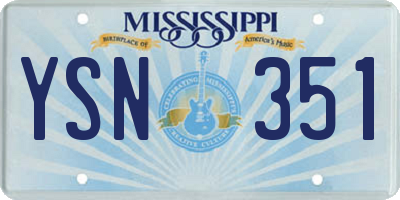 MS license plate YSN351