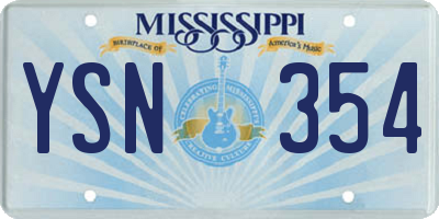 MS license plate YSN354