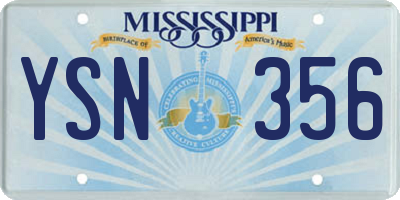 MS license plate YSN356