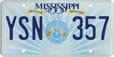 MS license plate YSN357