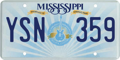 MS license plate YSN359