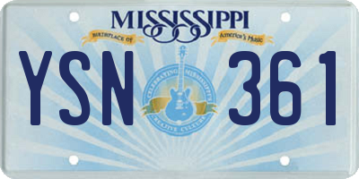 MS license plate YSN361