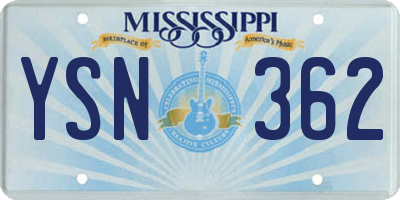 MS license plate YSN362
