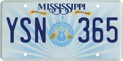 MS license plate YSN365