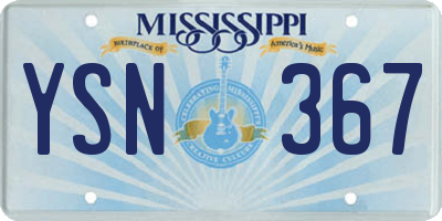 MS license plate YSN367