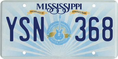 MS license plate YSN368