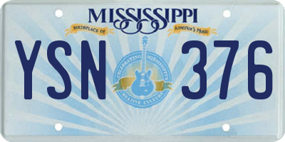 MS license plate YSN376