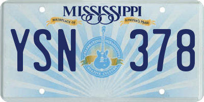 MS license plate YSN378