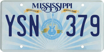 MS license plate YSN379