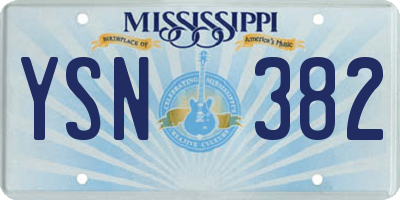 MS license plate YSN382