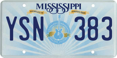 MS license plate YSN383
