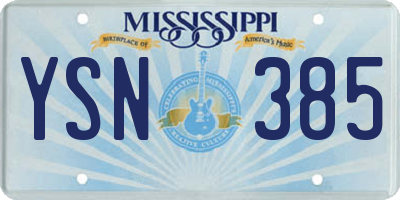 MS license plate YSN385
