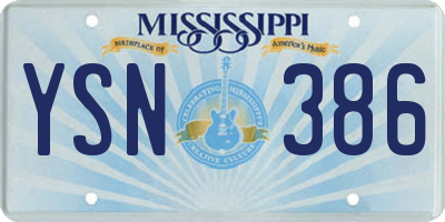MS license plate YSN386