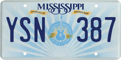 MS license plate YSN387