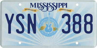 MS license plate YSN388