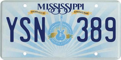 MS license plate YSN389