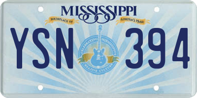 MS license plate YSN394