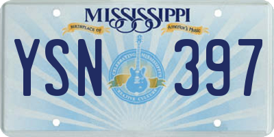 MS license plate YSN397
