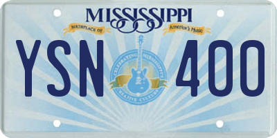 MS license plate YSN400
