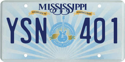 MS license plate YSN401