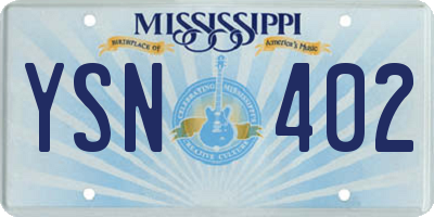 MS license plate YSN402