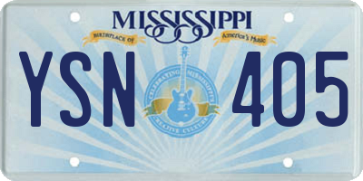 MS license plate YSN405