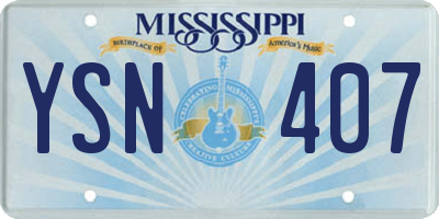 MS license plate YSN407