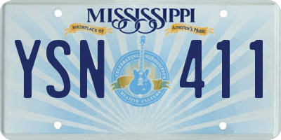 MS license plate YSN411