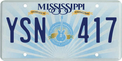 MS license plate YSN417