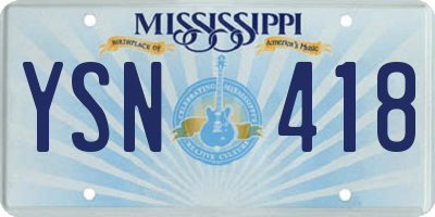 MS license plate YSN418