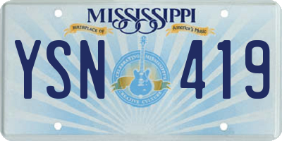 MS license plate YSN419