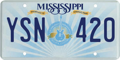 MS license plate YSN420
