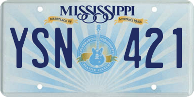 MS license plate YSN421