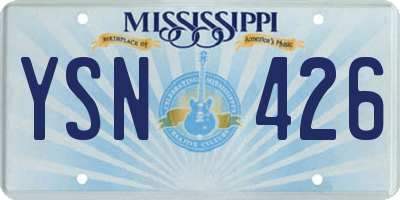 MS license plate YSN426