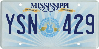 MS license plate YSN429