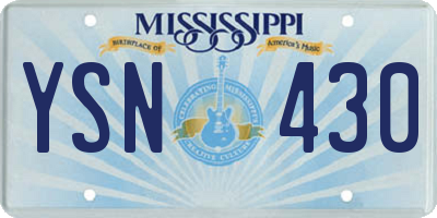 MS license plate YSN430