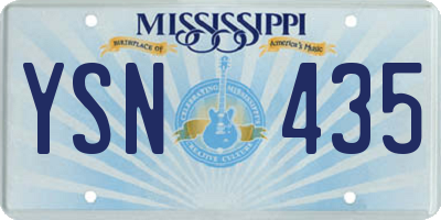 MS license plate YSN435