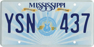 MS license plate YSN437