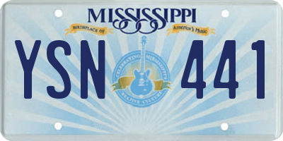 MS license plate YSN441