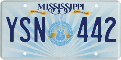 MS license plate YSN442