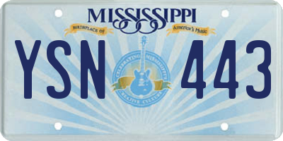 MS license plate YSN443